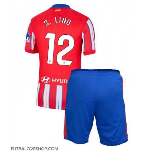 Dres Atletico Madrid Samuel Lino #12 Domáci pre deti 2024-25 Krátky Rukáv (+ trenírky)